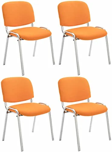 CLP 4er Set Stühle Ken Chrom Stoff in orange von CLP