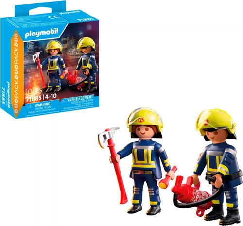Playmobil® Feuerwehr (71885) Duo Pack Spielset mit Action Heroes - Erlebe spannende Abenteuer mit den Feuerwehr-Action Heroes! Mit hochwertigem Zubehör sind sie bereit, Brände zu bekämpfen und für Sicherheit zu sorgen. Fördere kreatives Spielen!