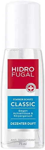 Hidrofugal Deo Antitranspirant Klassik Zerstäuber, 75 ml - Deo-Zerstäuber für langanhaltenden Schutz gegen Achselnässe, ideal für den täglichen Gebrauch und für empfindliche Haut.