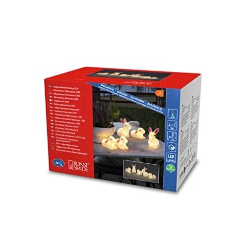 Konstsmide 40 warm weiße Dioden LED Acryl Hasen Set von Konstsmide