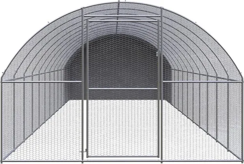 vidaXL Outdoor Hühnerstall 3x12x2m aus verzinktem Stahl - Geräumiger Geflügelstall für Hühner, Hennen und Enten, stabil und langlebig. Mit wasserfestem Polyethylen-Dach für optimalen Wetterschutz.