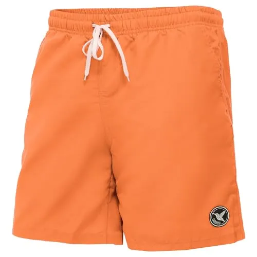 Ladeheid Badehose Herren, Bequeme Lange Badeshorts mit Breitem Gummibund, Kordelzug und Taschen, Schwimmhose Boardshorts – LA40-129 (Orange, S)