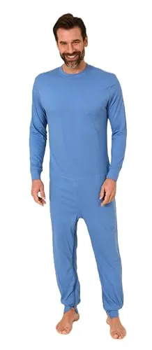 Normann Care Herren Pflegeoverall Langarm Einteiler Schlafanzug mit Reißverschluss, hellblau, Größe XS - Praktischer Pflegeoverall mit diagonalen Reißverschlüssen für einfachen Austausch von Produkten. Komfortable Passform und waschbar bis 60 Grad. Ideal für pflegebedürftige Personen.
