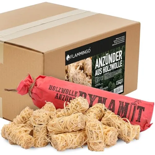 Panorama24 2,5 kg Kamin-Anzünder und Grill-Anzünder ca. 200 Stück (Ofen-anzünder, Anzündwolle, Anzündhilfe) aus Bio Holz-Wolle und Wachs - schnell und umweltfreundlich