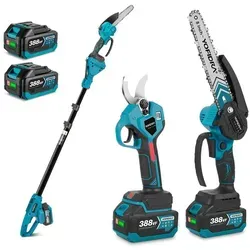 Akku Hochentaster und Astschere 4-in-1 mit Teleskopstiel