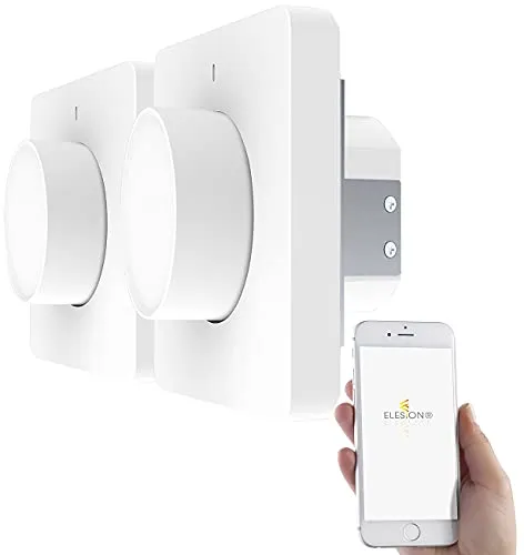 Luminea Home Control Dimmer: 2er-Set WLAN-Unterputz-Lichtschalter mit Dreh- & Drück-Funktion, App (Alexa Dimmer-Schalter, WLAN Alexa, Deckenleuchte)