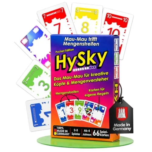 HySky Pocket Edition – Zahlen Lernspiel & Kartenspiel für Kinder ab 4 Jahren | Spielerisch Zahlen & Mengen verstehen Lernen | Mau-Mau Prinzip | Für Vorschule & Schulanfang | Made in Germany