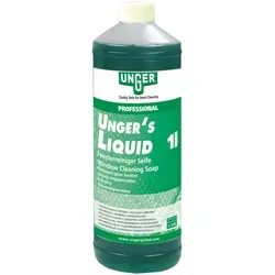 Unger Glasreiniger Unger’s Liquid 1 Liter Konzentrat 1:100 - Reinigungsmittel für Fenster und Glasflächen, pH-neutral und hautfreundlich, sehr ergiebig: 1 Liter ergibt bis zu 100 Liter Reinigungsflüssigkeit für streifenfreie Ergebnisse.