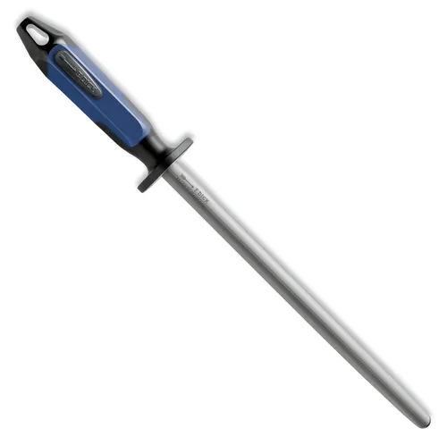 F. DICK Wetzstab FineCut 2K - 25 cm Wetzstahl für präzises Schärfen - Messerschärfer für Fleischverarbeitung, mit ovaler Klingenform für gleichmäßige Ergebnisse und minimalen Abtrag der Schneide.