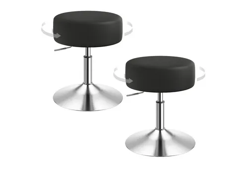 Woltu Drehhocker Set (2 St.) – Höhenverstellbare Barstühle in Schwarz