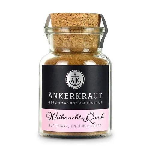Ankerkraut Gewürz Weihnachtsquark mit Tonkabohne, Weihnachtsquark mit Tonkabohne, 115g im Korkenglas