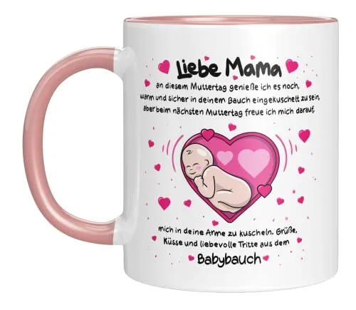 Liebtastisch - Liebe Mama - Muttertag - Geschenk für eine werdende Mama - Muttertag - Geschenkidee - Muttertagsgeschenk - Mamatasse (Rosa, Liebe Mama)