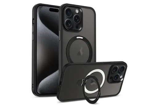 CoolGadget Handyhülle Hybrid Luxury Handy Case für iPhone 16 Pro Max 6,9 Zoll, Hülle Massiv Metallring aufklappbar Schutzhülle für Magsafe Zubehör