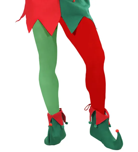 Zweifarbige Strumpfhose rot grün 40 Den Strumpf Hose Verkleidung Kostüm one size