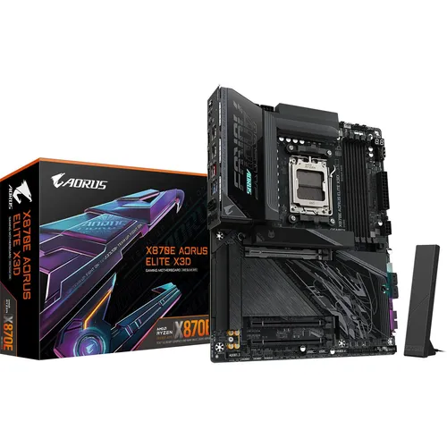 Gigabyte X870E A ELITE X AM5 Mainboard - High-End Mainboard für AMD Sockel AM5, optimiert für Ryzen Zen4-Prozessoren mit fortschrittlicher Kühlung und erweiterter Konnektivität.