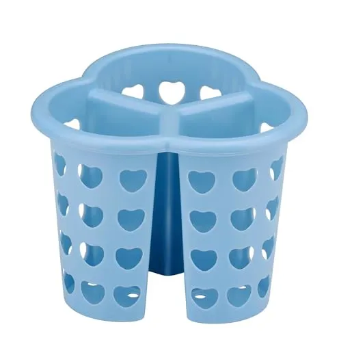 Edco BESTECKHALTER mit 3-Fächer Ø15,5cm aus Kunststoff Besteckkorb Abtropfkorb Besteckständer Besteck Halter Korb 4-Varianten 92 (Blau)