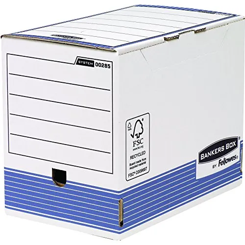 Bankers Box Archivschachtel A4, FastFold System, 10er Pack - Praktische Archivschachteln aus 100% recyceltem Karton, schnell aufgebaut dank FastFold System und mit sicherem Deckelverschluss für optimalen Schutz.