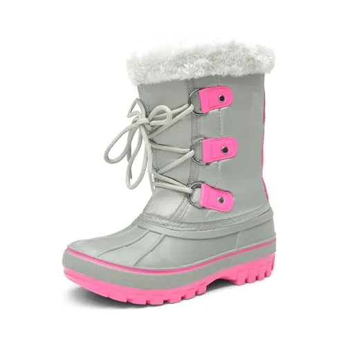 DREAM PAIRS Jungen Mädchen Schneestiefel - Wasserdicht & Rutschfest - Wanderschuhe mit rutschfester Außensohle und wasserdichter Schale, ideal für verschneite Tage. Kuschelige Isolierung hält die Füße warm und trocken, während der praktische Reißverschluss das An- und Ausziehen erleichtert.