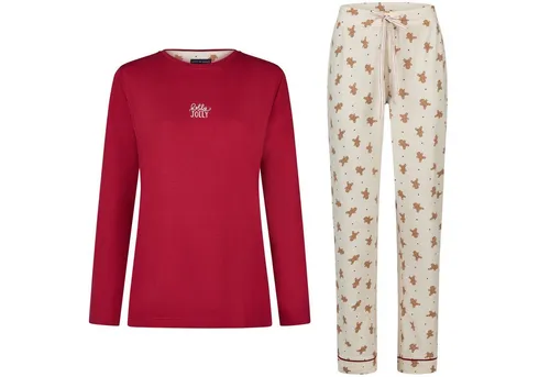 HAPPY SHORTS Pyjama Happy Shorts Damen Flanell Pyjama Schlafanzug Homewear XMAS Bordeaux