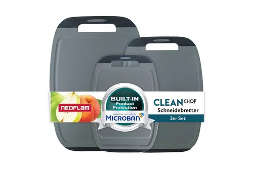 NEOFLAM® BiJu Antibakterielles Schneidebrettset 3tlg. in grau von NEOFLAM®