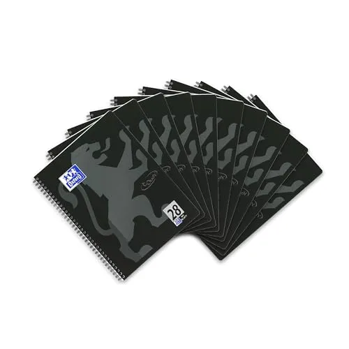 Oxford Touch Collegeblock A4 kariert - 10 Stück, 80 Blatt - Notizblöcke A4 mit seidenglatter Papierqualität für besten Schreibkomfort, inklusive digitaler Notizverwaltung via Scribzee und spezieller Abreißhilfe für sauberes Heraustrennen.