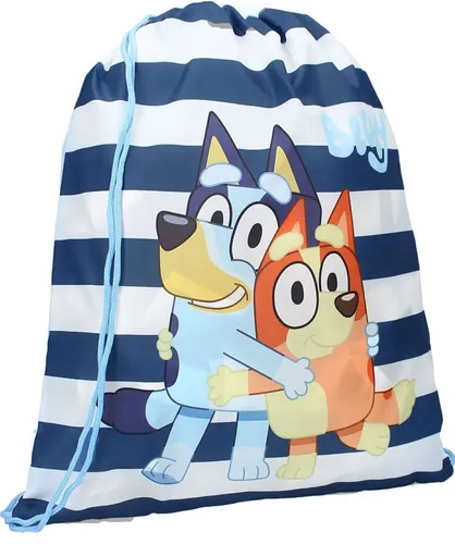 Vadobag | Sportbeutel Bluey und Bingo - 36x44 cm - Blau-Weiß - Praktisch und Stylisch - Ideal für Kinder
