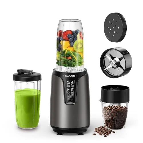TECKNET 1000W Smoothie Maker – Kompakter Mixer mit 2 BPA-freien Bechern
