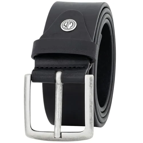 LINDENMANN Herren Leder-Gürtel 40 mm Vollrind schwarz - Herren-Gürtel aus 100% Echt Rindleder, langlebig und robust, ideal für den täglichen Gebrauch. Hergestellt in Deutschland mit altsilberner Dornschließe für optimalen Tragekomfort.