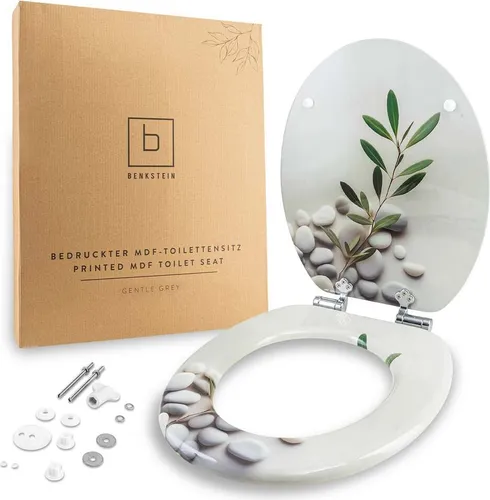 Benkstein Premium WC-Sitz mit Absenkautomatik - Toilettendeckel aus Duroplast mit antibakterieller Beschichtung und Quick-Release-Funktion für einfache Reinigung – ideal für ein modernes Badezimmer!