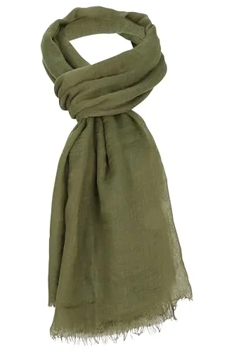 malito - Damen Modeschal aus Viskose - leichter Schal Unifarben - dünnes Halstuch - weich & atmungsaktiv S604 - (Oliv)