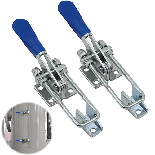 Kniehebelspanner Schnellspanner - 2 Stück mit Anti-Rutsch Knebelklemme - Kniehebelspanner für Schweißen und Kistenverschluss, aus verzinktem Eisen für hohe Festigkeit und Korrosionsbeständigkeit. Ideal für vielseitige Anwendungen in Handwerk und Industrie.