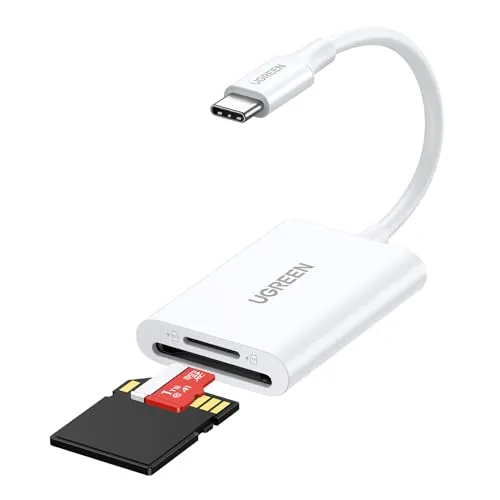 UGREEN USB C Kartenleser 170 MB/S SD 3.0 SD Micro SD Card Reader Typ C Kartenlesegerät USB C Card Reader kompatibel mit iPhone 17 Serie, Galaxy S25 Serie, iPad, MacBook Pro/MacBook Air usw (Weiß)