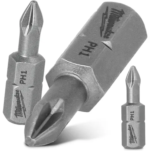 Magnetisch Bit PH1 25 mm Philips Stahl Schraubendreher 1/4'' Schaft Magnetbit