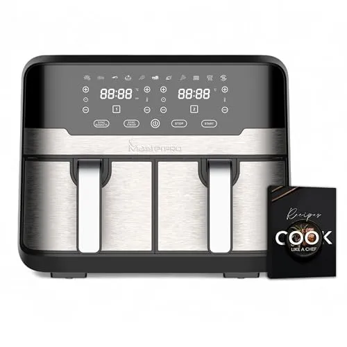 MasterPRO Rocket Duo 900 | Doppelte Heißluftfritteuse mit 9L Fassungsvermögen