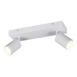 Deckenleuchte 2-flammig schwenkbar in Weiß Metall - Lampen für individuelle Lichtakzente, flexible Strahler und langlebiges Metallgehäuse, ideal für kleine Räume oder als Ergänzung bestehender Beleuchtung.