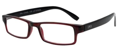 I Need You Lesebrille FINN +3.00 dpt – Brille in Rot-Schwarz - Klassische Rechteckige Fassung – Unisex Fertiglesebrille - Komfortabler Reader, Robust & Leicht – für Damen & Herren