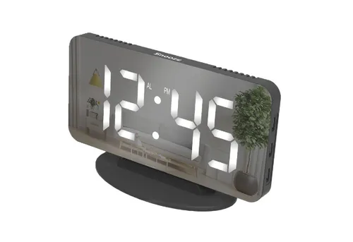 Miraval Quarzwecker Miraval Design-Spiegelwecker 12 H 24 H 3 Helligkeitsstufen