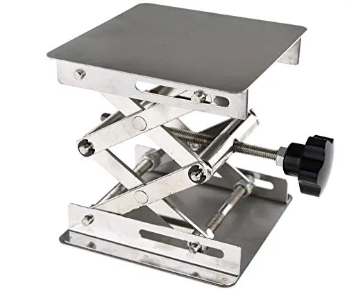 Edelstahl-Laborständer, Scherenhebebühne, Laborheber, 100 x 100 mm