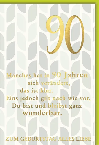 90. Geburtstag Glückwunschkarte