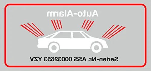carstyling XXL Aufkleber Auto-Alarm innenklebend