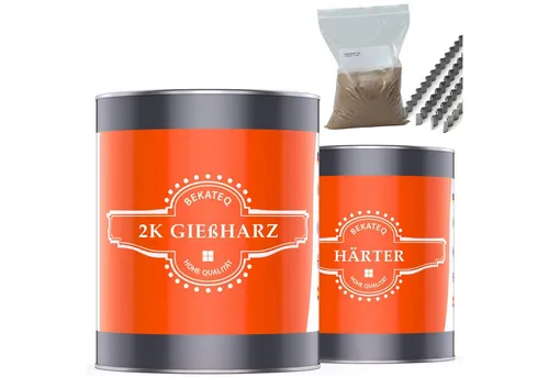 BEKATEQ Boden-Reparaturset BK-450EP - Epoxidharz Gießharz Set - Vielseitiges Gießharz Set für Estrichreparaturen und Oberflächenschutz. Härtet schnell aus, ist wetterbeständig und bietet hohe Klebkraft. Ideal für kreative Anwendungen und Reparaturen im Innen- und Außenbereich.