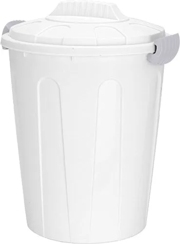 Spetebo Maxitonne 40L mit Deckel - weiß - Universaltonne Mülltonne Abfalleimer Mülleimer