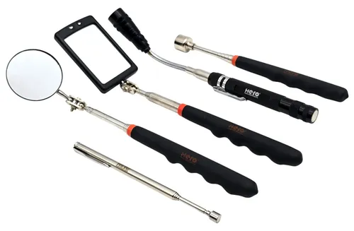 Inspektionsspiegel LED Magnetheber 5tlg Magnetstab Teleskop Inspektionslampe Set