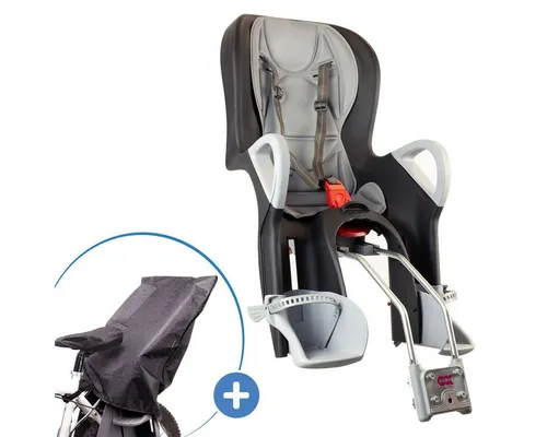 OK Baby Fahrradkindersitz Schwarz Grau – für Kinder von 9 Monaten bis 22 kg