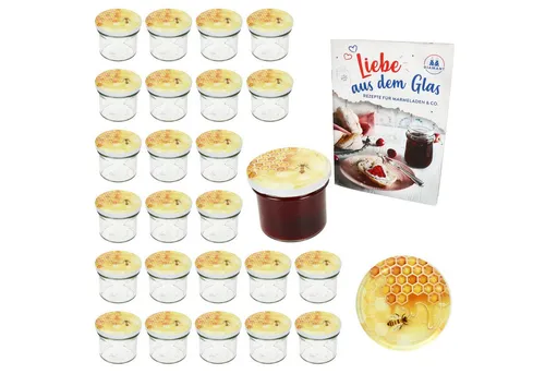 MamboCat Einmachglas 25er Set Sturzglas 125ml Einmachglas TO66 Honig Deckel, Glas