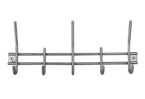 Häusler Onlinehandel GmbH Edelstahl V2A Garderobenleiste WG-5H Kleiderhaken V2A Garderobenhaken Wandgarderobe