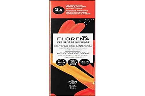 Florena Fermented Skincare Augenkontur, Anti-Müdigkeit, Augencreme mit biofermentiertem Geißblatt und Hyaluronsäure, Augenkontur, vegane Augenringe, 15 ml