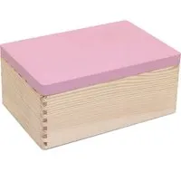 HolzFee Holzkiste 30 x 20 cm Aufbewahrungsbox Erinnerungskiste Kiste Holz Deckel Rosa