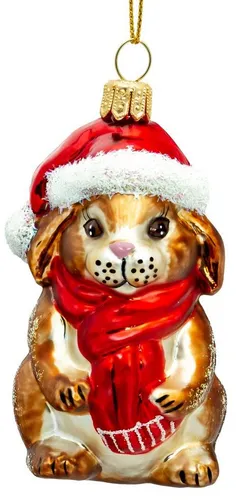 SIKORA Christbaumschmuck Hase mit Mütze Besondere Weihnachtskugel Glas Figur Anhänger - BS711, Christbaumschmuck - Traditionell, authentisch & außergewöhnlich