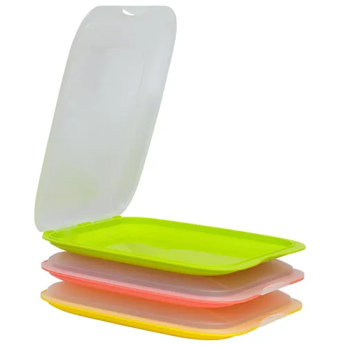 ENGELLAND 3 x Stapelbox Aufschnittbox Frischhaltedose BPA-frei Mix